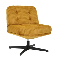 Poltrone-Poltrona girevole in velluto a coste (seduta 46 cm) Kult Miele