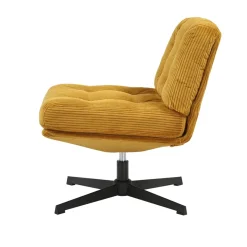 Poltrone-Poltrona girevole in velluto a coste (seduta 46 cm) Kult Miele