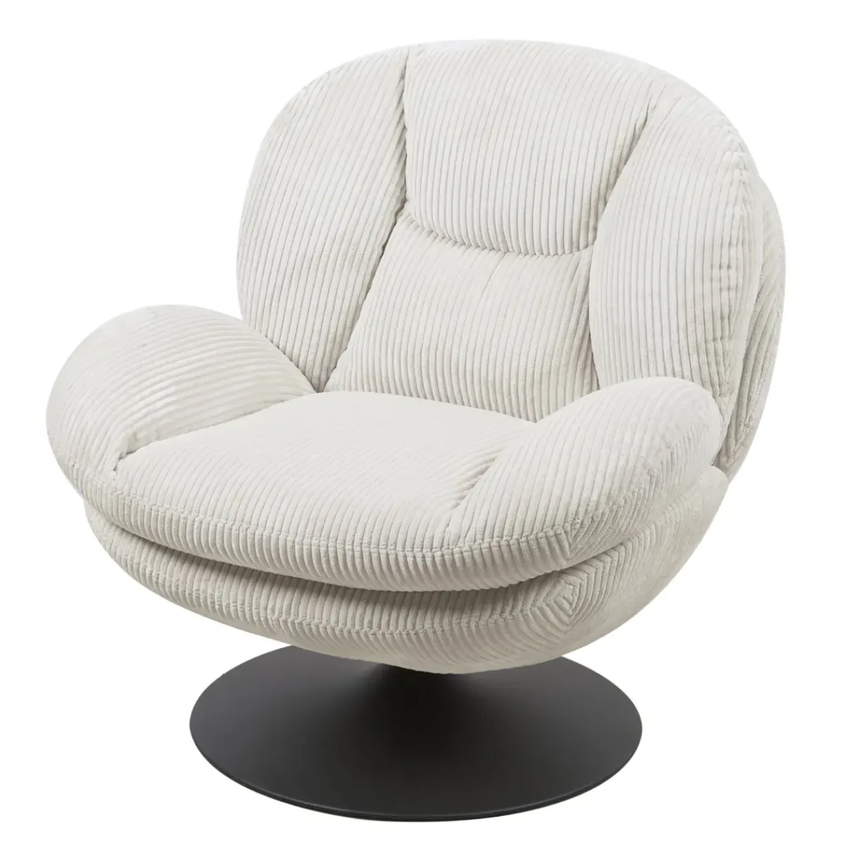 Poltrone-Poltrona girevole in velluto a coste (seduta 46 cm) Lomy