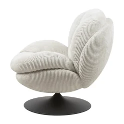 Poltrone-Poltrona girevole in velluto a coste (seduta 46 cm) Lomy