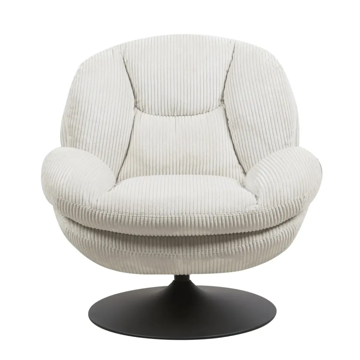Poltrone-Poltrona girevole in velluto a coste (seduta 46 cm) Lomy