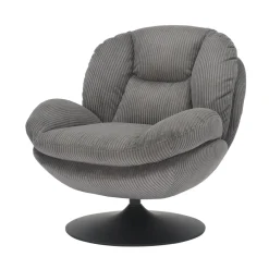 Poltrone-Poltrona girevole in velluto a coste (seduta 46 cm) Lomy