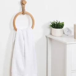 TENDANCE Contenitori Bagno-Porta asciugamani adesivo rotondo (D21 cm) Corda