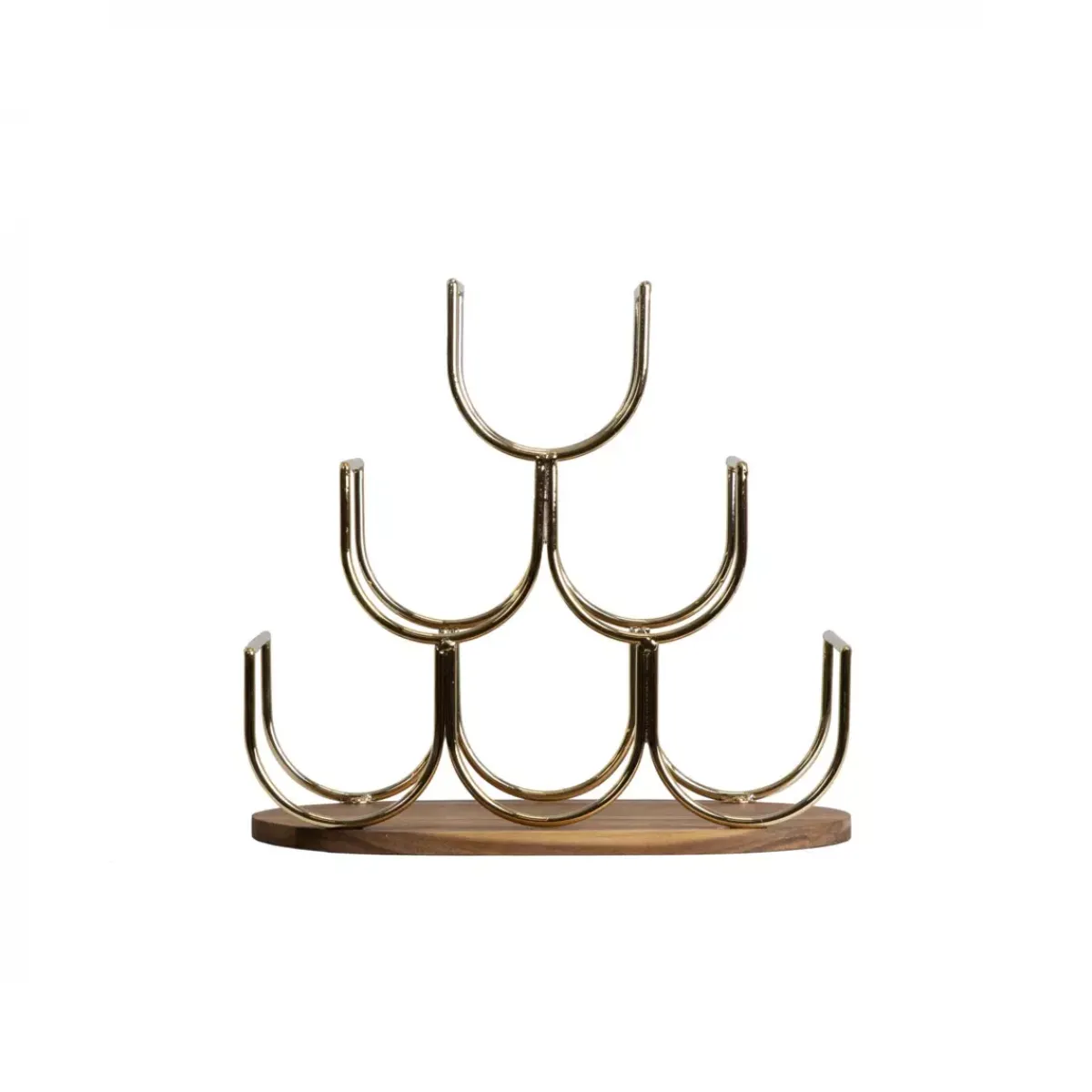EMINZA Mobili Portabottiglie-Portabottiglie legno e metallo 6 scompartimenti (Alt 30 cm) Théo Or