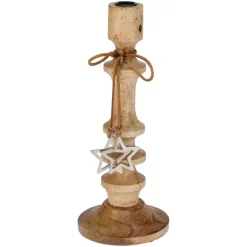 KOOPMAN Candele Natalizie-Portacandele in (H30 cm) Stella di Natale Naturale