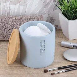 TENDANCE Accessori Bagno-Porta dischetti struccanti Purebamboo Azzurro