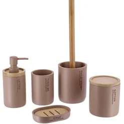 TENDANCE Accessori Bagno-Porta dischetti struccanti Purebamboo Cappuccino