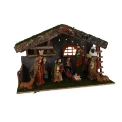 KOOPMAN Presepe-Presepe di Natale completo e luminoso (H30 cm) Saint-Laurent