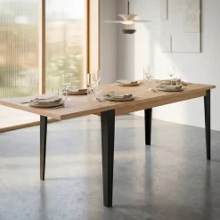 Tavoli Da Pranzo-Prolunga per tavolo in rovere massiccio (90 cm) Bristol