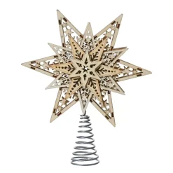 KAEMINGK Puntali Per Albero Di Natale-Puntale albero di Natale in legno Éclat Céleste