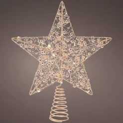 KAEMINGK Puntali Per Albero Di Natale-Puntale albero luminoso Angie Or/ Bianco caldo