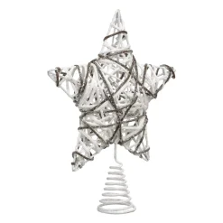 Feeric Lights & Christmas Puntali Per Albero Di Natale-Puntale albero Rattan a paillete