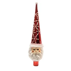 KAEMINGK Puntali Per Albero Di Natale-Puntale dell'albero di Natale in vetro Babbo Natale Felice