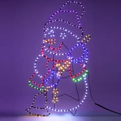 KOOPMAN Oggetti Decorativi E Illuminati-Pupazzo di neve 326 LED (H90 cm) Effetto flash neon