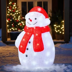 EMINZA Oggetti Decorativi E Illuminati|Babbo Natale Animali E Personaggi-Pupazzo di neve luminoso 60 LED (H46 cm) Lenny
