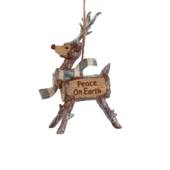CHRISTMAS INSPIRATIONS Addobbi Natalizi-Renna di Natale da appendere (13 cm) Peace