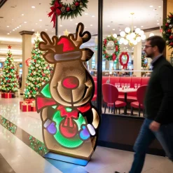 KOOPMAN Oggetti Decorativi E Illuminati|Personaggi E Oggetti Grande Dimensione-Renna di Natale luminoso Gigante 1257 LED (H180 cm) Infinity