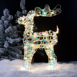 KAEMINGK Oggetti Decorativi E Illuminati|Babbo Natale Animali E Personaggi-Renna luminosa 50 LED (H50 cm) Bianco freddo ghiaccio