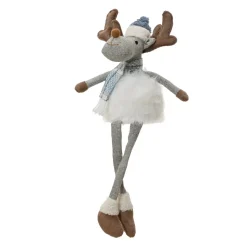 KAEMINGK Babbo Natale Animali E Personaggi-Renna natalizia con gambe flessibili (H51 cm) Stan e pelliccia bianca