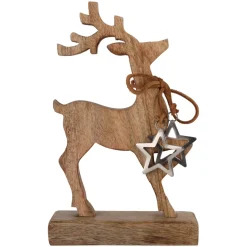 KOOPMAN Babbo Natale Animali E Personaggi-Renna natalizia in di mango (H26 cm) Natura selvaggia