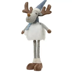 KAEMINGK Babbo Natale Animali E Personaggi-Renna natalizia in piedi (H56 cm) Stan e ecopelliccia bianca