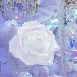 KAEMINGK Addobbi Natalizi-Rosa di Natale su pinza (D12 cm) Ghiaccio iridescente