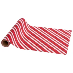 JJA Tovaglia E Runner Da Tavolo Per Le Feste-Runner da tavola Natale (300 x 28 cm) Righe in festa Bianco e