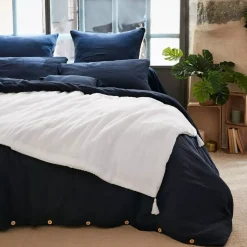 Runner letto garza di cotone (150 x 150 cm) Gaïa Bianco chantilly
