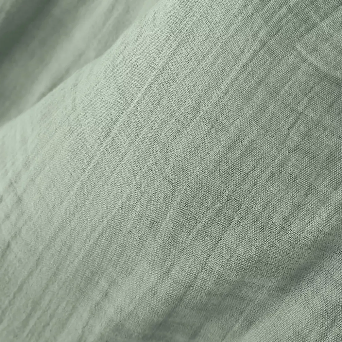 Runner letto in garza di cotone (150 x 150 cm) Gaïa Verde eucalipto