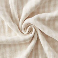 Runner letto in garza di cotone (90 x 200 cm) Gaïa vichy Beige