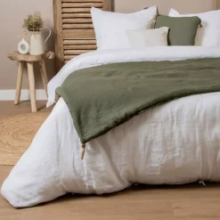 Runner letto lino lavato (90 x 200 cm) Louise Verde rosmarino