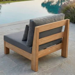 MOBELLIA Salotto Da Giardino-Salotto da giardino acacia 5 posti 4 pezzi Bornéo Grigio