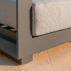 Salotto da giardino alluminio 7 posti 5 pezzi Elba Grigio antracite e grigio chiaro