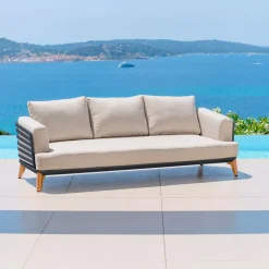 Salotto da giardino alluminio 7 posti 6 pezzi Monte Carlo Grigio antracite e tortora