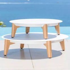 Salotto da giardino alluminio 8 posti 6 pezzi Monte Carlo Bianco e grigio chiaro