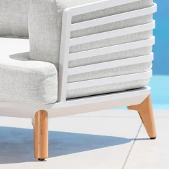 MOBELLIA Salotto Da Giardino-Salotto da giardino alluminio 12 posti 8 pezzi Monte Carlo Bianco e grigio chiaro