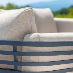 MOBELLIA Salotto Da Giardino-Salotto da giardino alluminio 12 posti 8 pezzi Monte Carlo Grigio antracite e tortora