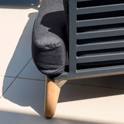 MOBELLIA Salotto Da Giardino-Salotto da giardino alluminio 4 posti 5 pezzi Monte Carlo Grigio