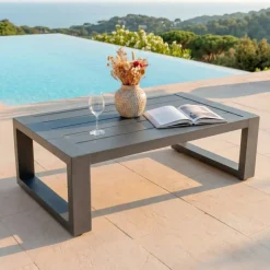 Salotto da giardino angolare 5 posti Elba Grigio antracite