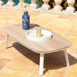 Salotto da giardino in alluminio 4 posti 4 pezzi Amalfi Bianco e tortora