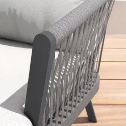 Salotto da giardino in alluminio 4 posti 4 pezzi Amalfi Grigio antracite e grigio chiaro