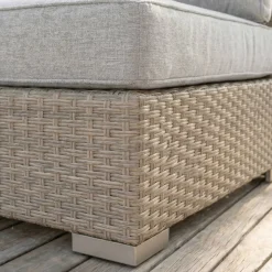 Salotto da giardino in resina intrecciata 5 posti 6 pezzi Palma Grigio