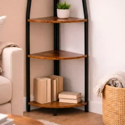 EMINZA Librerie E Scaffali-Scaffale angolare 5 livelli legno e metallo (170 cm) Elli
