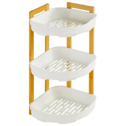 5 Five Simply Smart Contenitori Bagno|Mobili Bagno-Scaffale angolare per bagno a 3 livelli (H45 cm) Natureo