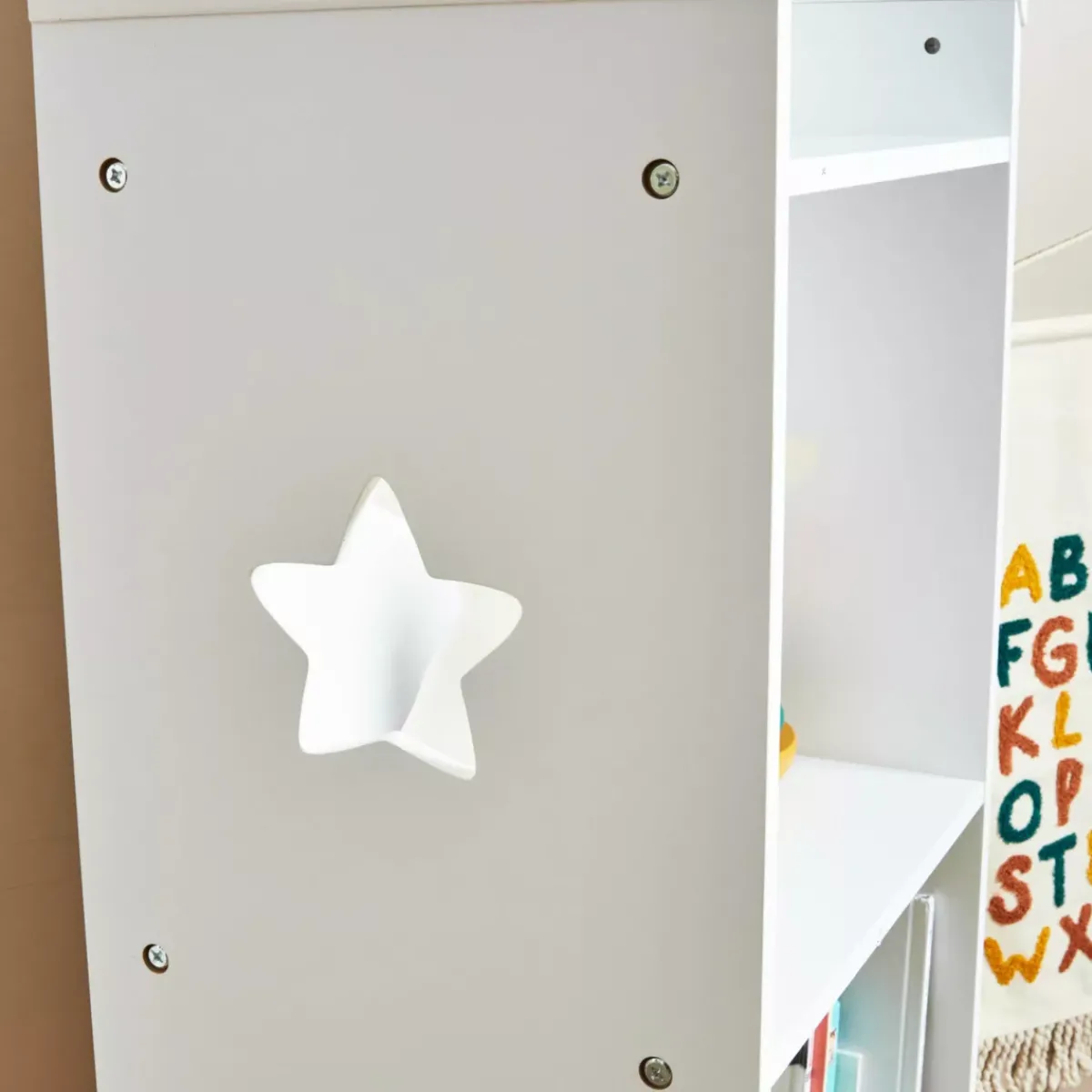 EMINZA Mobili Bambini-Scaffale bambino legno 4 scomparti (H154 cm) Stars