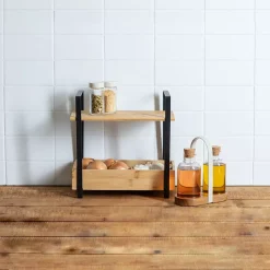 5 Five Simply Smart Librerie E Scaffali-Scaffale cucina in legno a 2 livelli con contenitore (H30 cm) Ordera