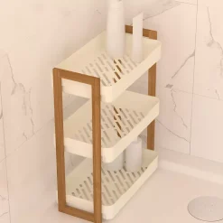 5 Five Simply Smart Contenitori Bagno-Scaffale da bagno a 3 livelli (H45 cm) Natureo