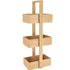 TENDANCE Contenitori Bagno-Scaffale da bagno 3 livelli (H66 cm) Bambù