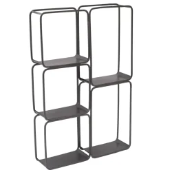 EMINZA Mensole-Scaffale da parete in metallo 5 ripiani (Alt 77 cm) Retrò Grigio