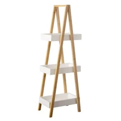 EMINZA Librerie E Scaffali|Contenitori Bagno-Scaffale legno e bambù (Alt 84 cm) Pyramide 3 ripiani